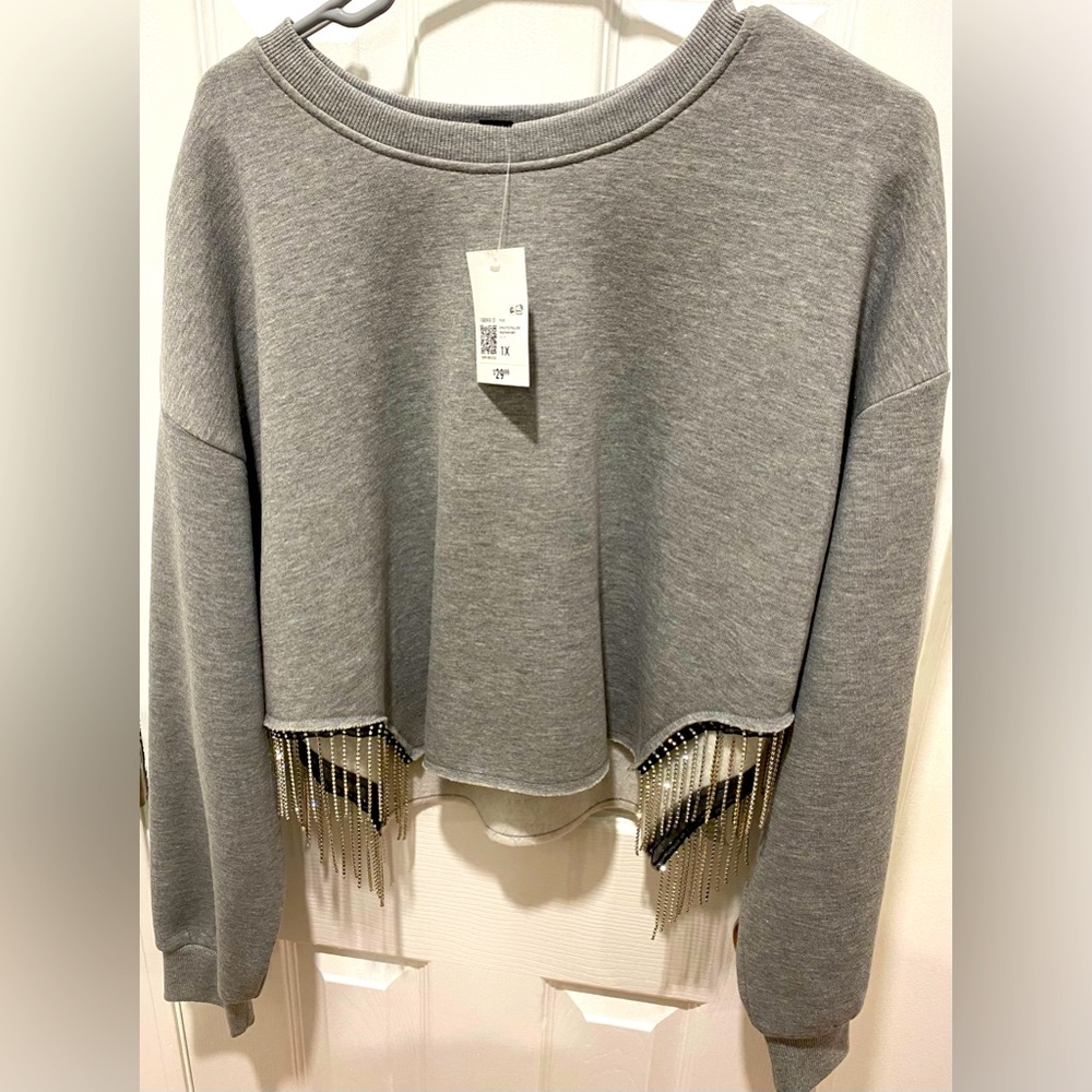 Cropped sweater with Rhinestones